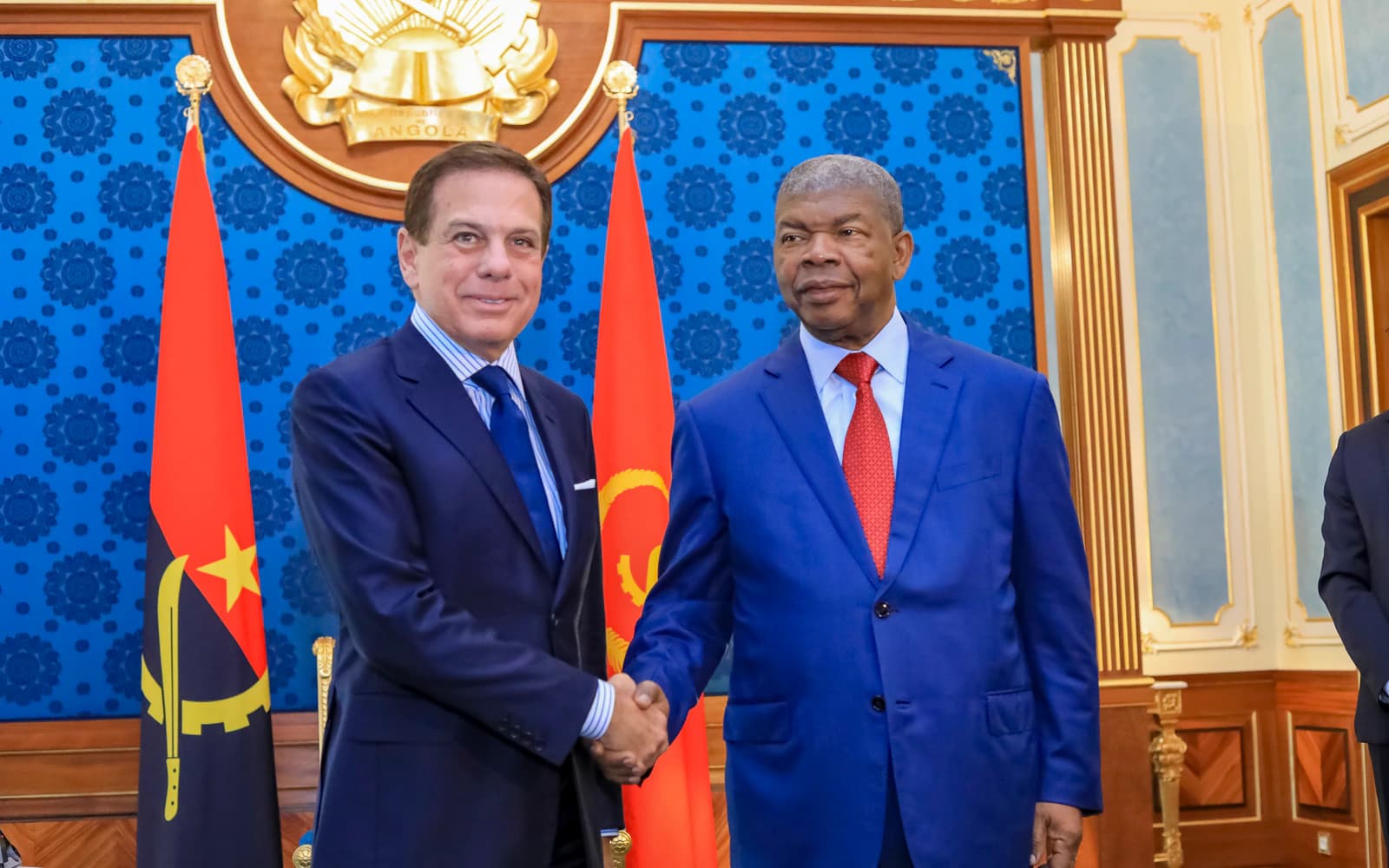 João Doria with President João Lourenço at the Presidential Palace in Luanda